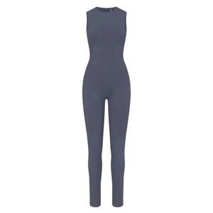 LIMITED EDITION SKIMS OUTDOOR CREWNECK SLEEVELESS CATSUIT STEEL BLUE